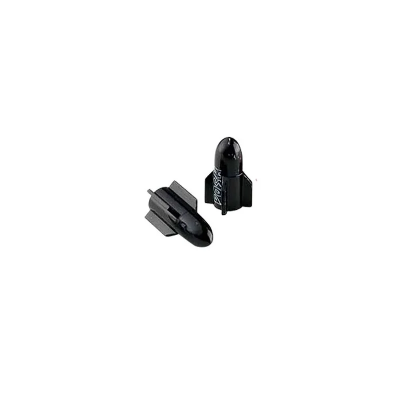 Bouchons De Valve TUN'R Aluminium Rocket Noirs 3 Bouchons De Valve TUN'R Aluminium Rocket Noirs