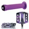Demolition Parts Pack DEMOLITION Pédales Trooper Noir-violet + Poignées ODI Longneck Std Violet