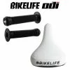 Pack Selle BIKELIFE Grippie Blanche+ Poignées ODI Longneck Std Noir