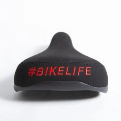 Selle BIKELIFE Noire Logo Rouge -Velo Pour Aventure selle bikelife noire logo rouge 3