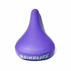 Selle BIKELIFE Violette Logo Vert -Velo Pour Aventure selle bikelife violette logo vert 3